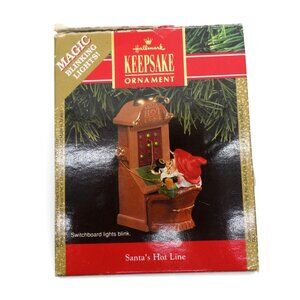 HALLMARK Keepsake Ornament Magic Blinking Lights Santas Hot Line 1991
